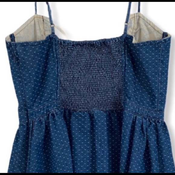 Free People Denim Polka Dot Bustier Mini Dress Small - Picture 9 of 11